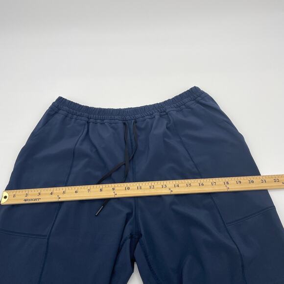 LULULEMON High Rise Crop Womens Size 10 Blue Lightweight Stretch Pockets Lounge - Picture 6 of 9